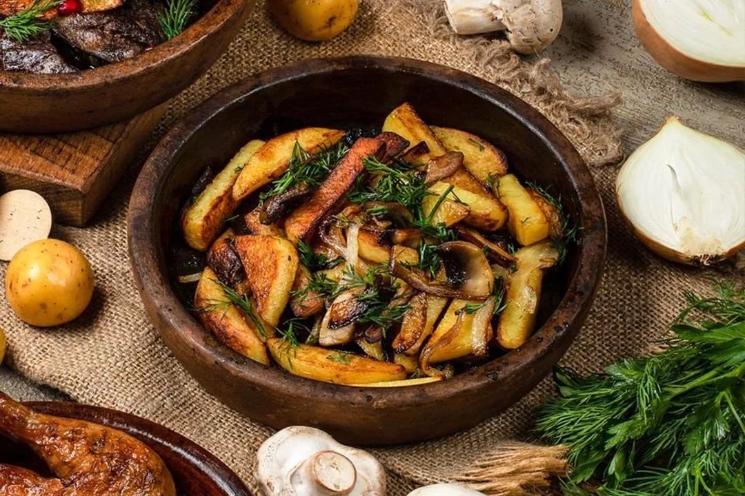 Жареная картошка с грибами